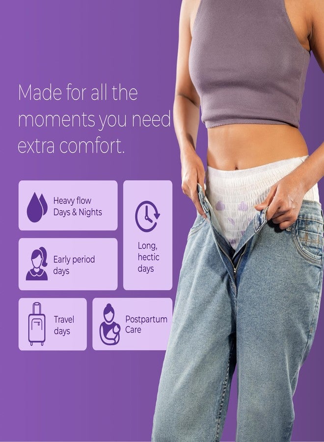 Nua 360° Comfort Period Panty, 10 M-L Pants | Leakproof Disposable Panty for Heavy Flow & Postpartum | 4x Comfort, Rash-Free, Seamless | Dermatologically Tested, 100% Toxic-Free - Image 4